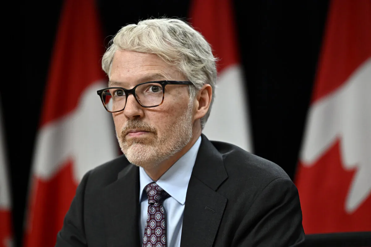 Privacy Commissioner of Canada Philippe Dufresne takes part in a news conference in Ottawa on Feb. 29, 2024. (The Canadian Press/Justin Tang)