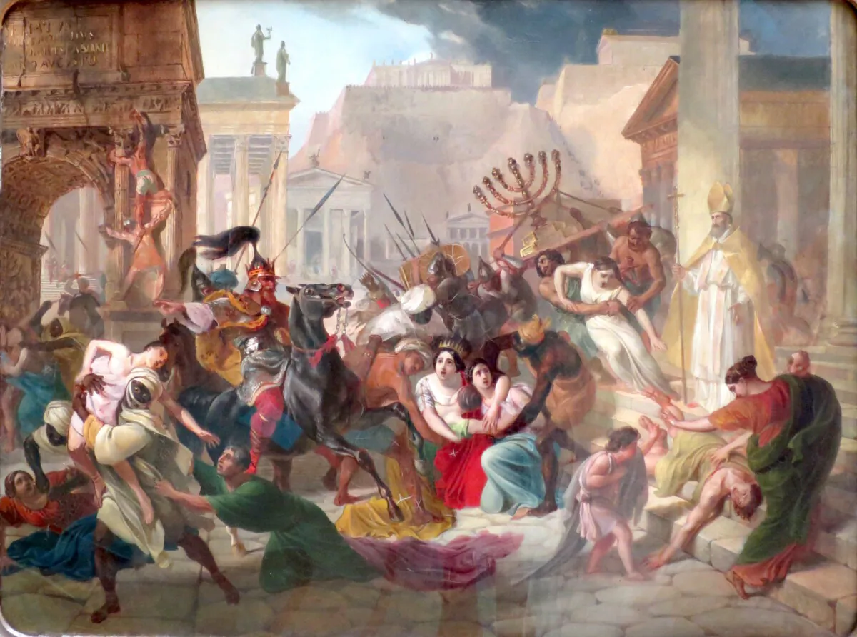 “Gaiseric’s Sacking of Rome,” between 1833 and 1836, by Karl Bryullov. Tretyakov Gallery, Moscow. (Public Domain)