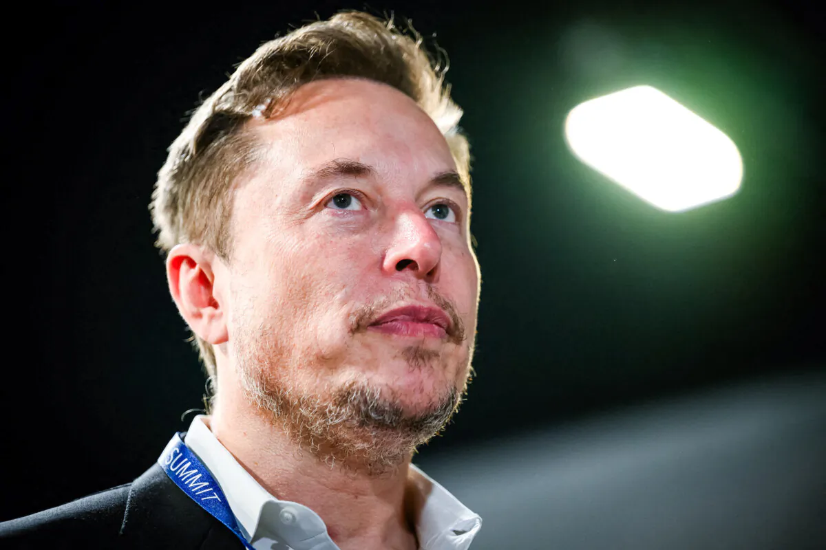 X Executive Chairman Elon Musk during the UK Artificial Intelligence Safety Summit at Bletchley Park, England, on Nov. 1, 2023. (Leon Neal/AFP via Getty Images)
