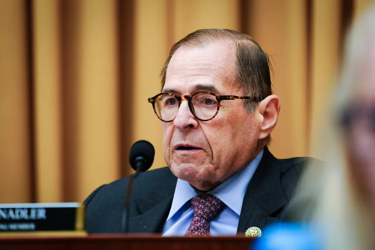 Ranking Democratic member of the House Judiciary Committee Rep. Jerrold Nadler (D-N.Y.) speaks during John Durham’s testimony in Congress in Washington on June 21, 2023. (Madalina Vasiliu/The Epoch Times)