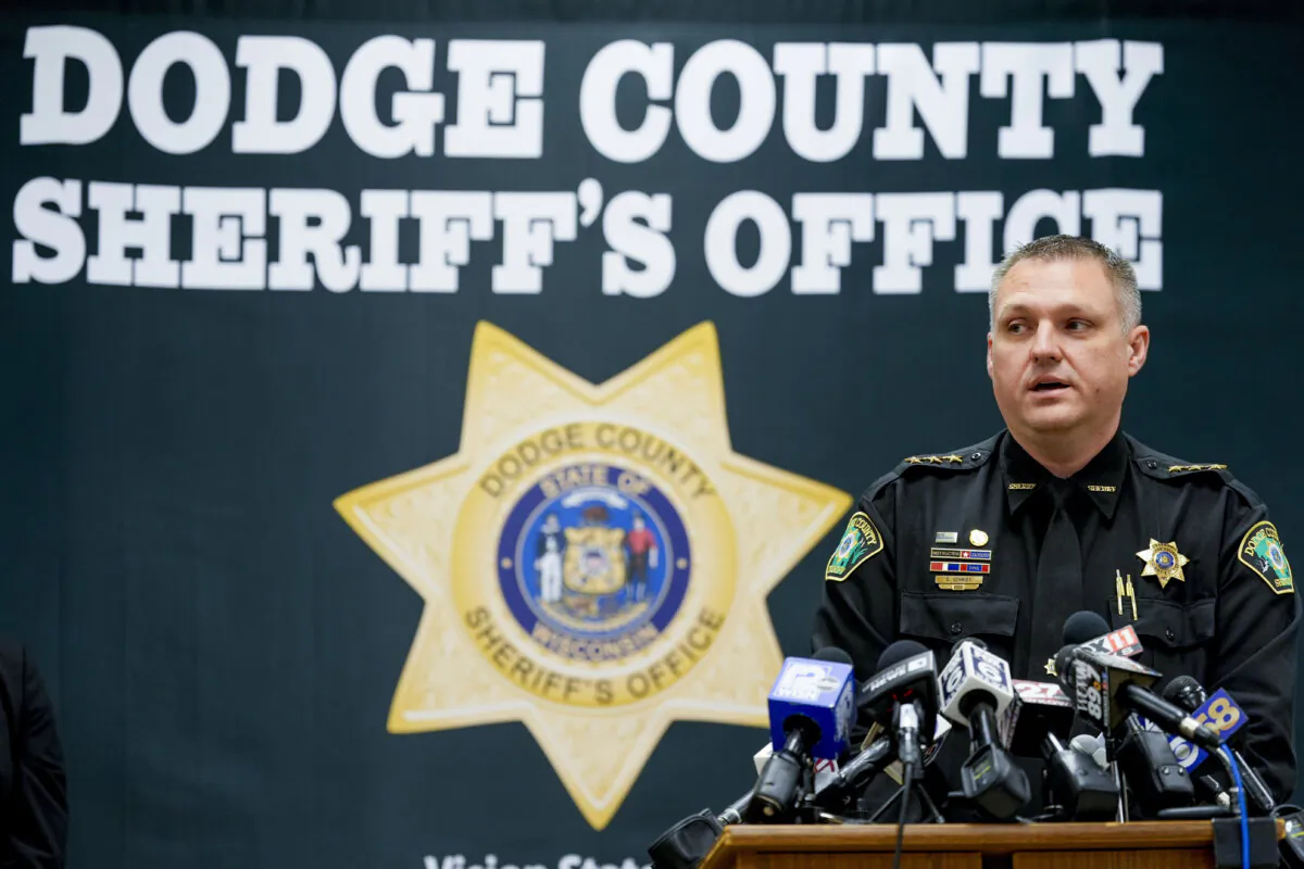 Dodge County Sheriff Dale Schmidt talks about investigations into four inmate deaths that occurred at Waupun Correctional Institution during a news conference in Juneau, Wis., on Wednesday, June 5, 2024. (AP Photo/Morry Gash)