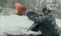 Dad Uses Son to Clean Snow Off Car