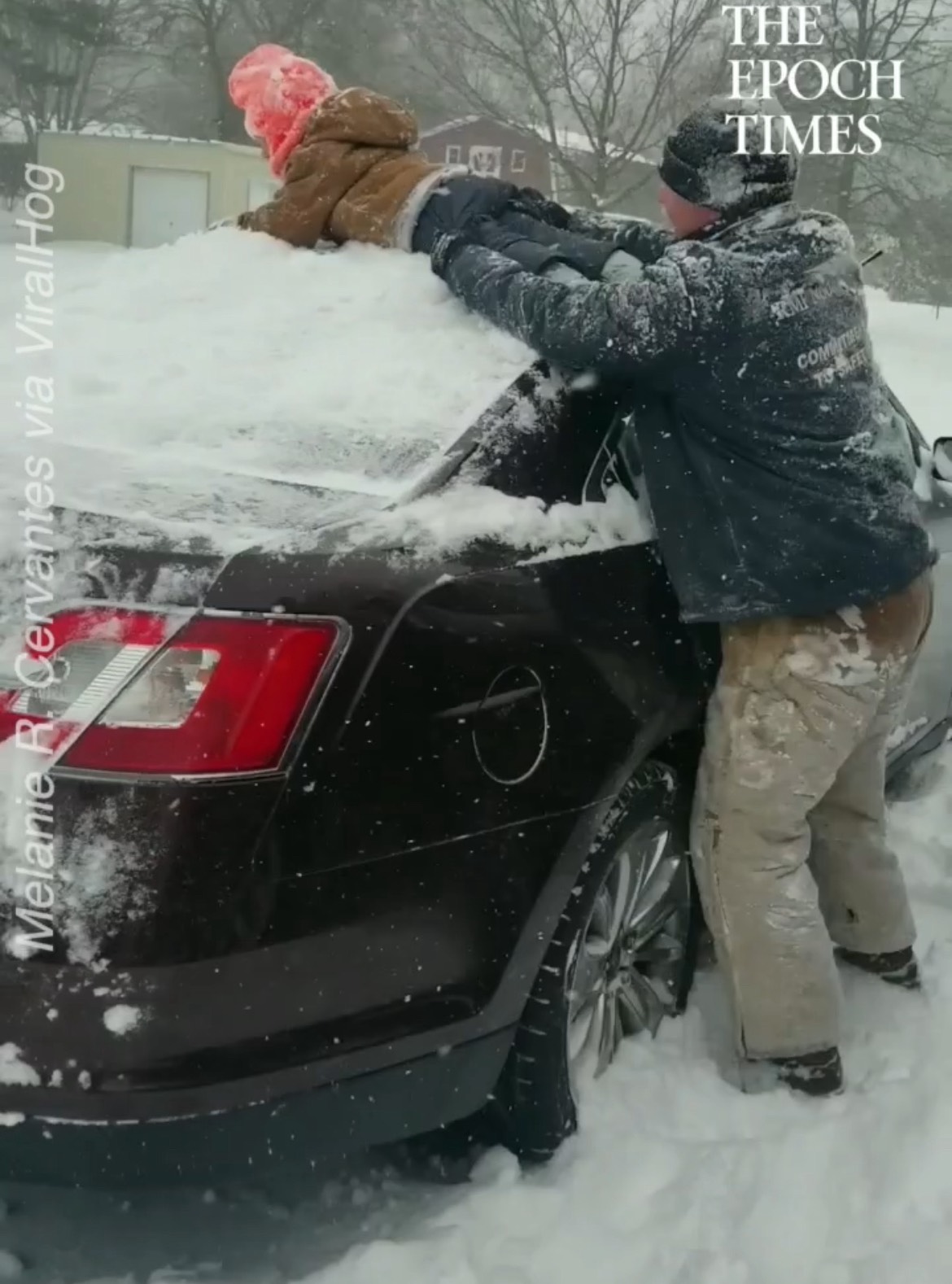Dad Uses Son to Clean Snow Off Car EpochTV