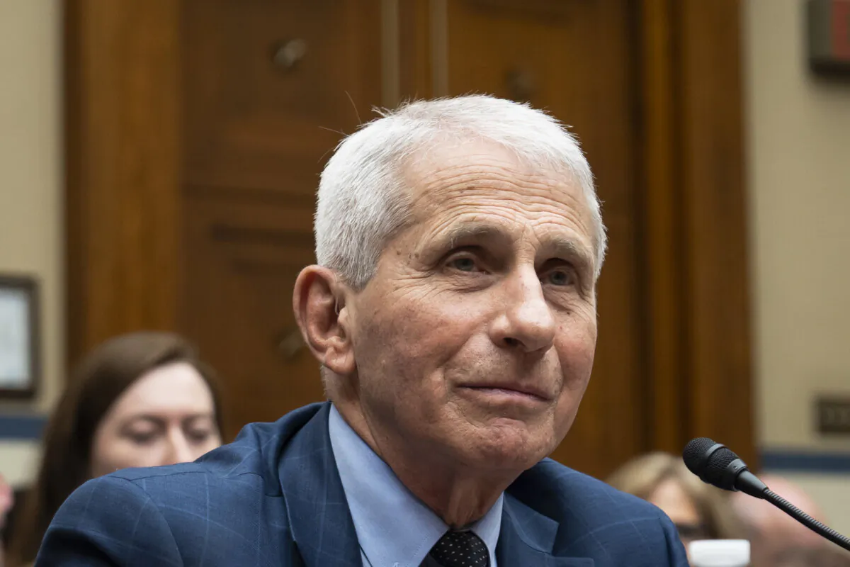 Dr Anthony Fauci testifies before the Select Subcommittee on the Coronavirus Pandemic in Washington on June 3, 2024. (Madalina Vasiliu/The Epoch Times)