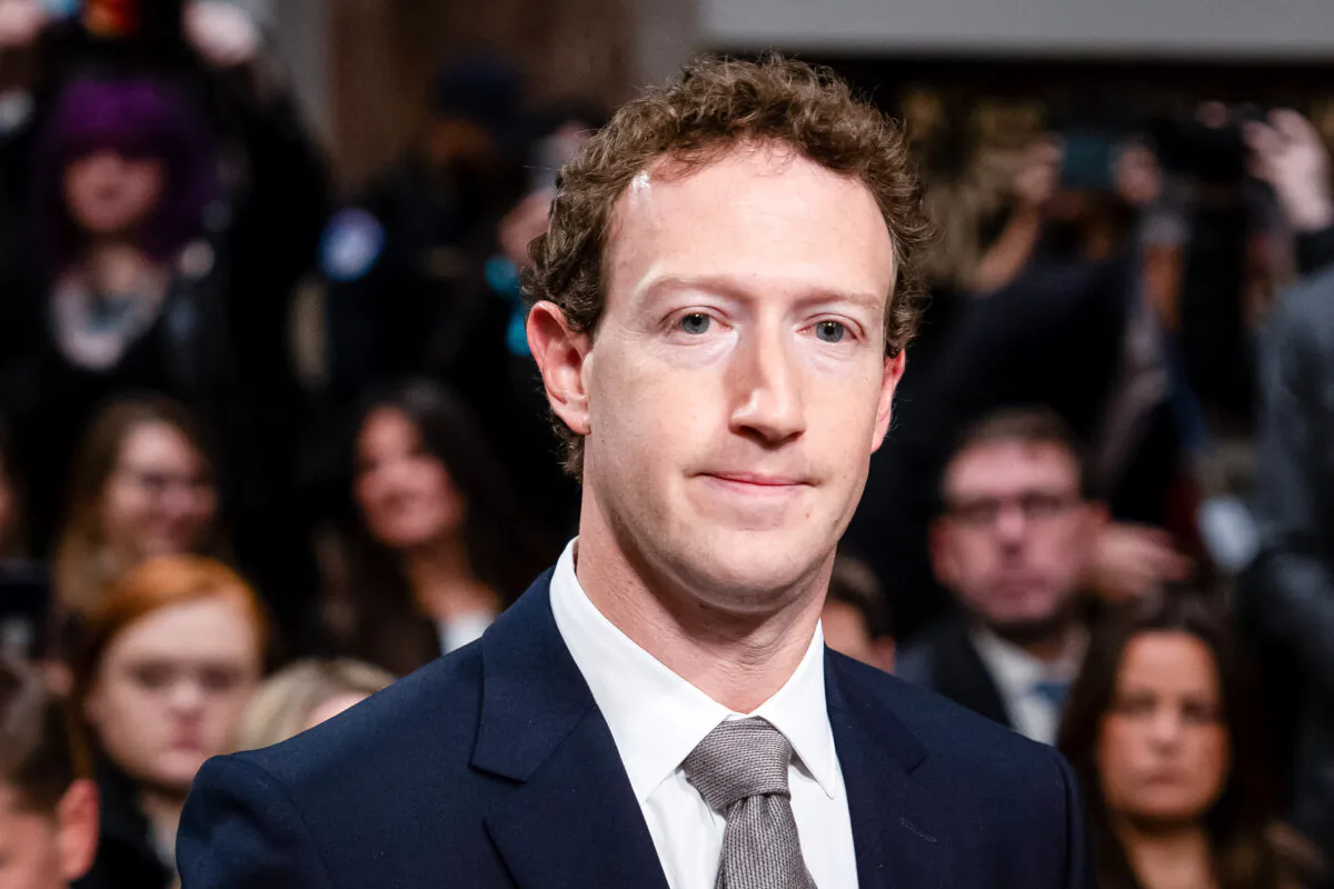 Meta Founder and CEO Mark Zuckerberg arrives to testify before the Senate Judiciary Committee in Washington on Jan. 31, 2024. (Madalina Vasiliu/The Epoch Times)