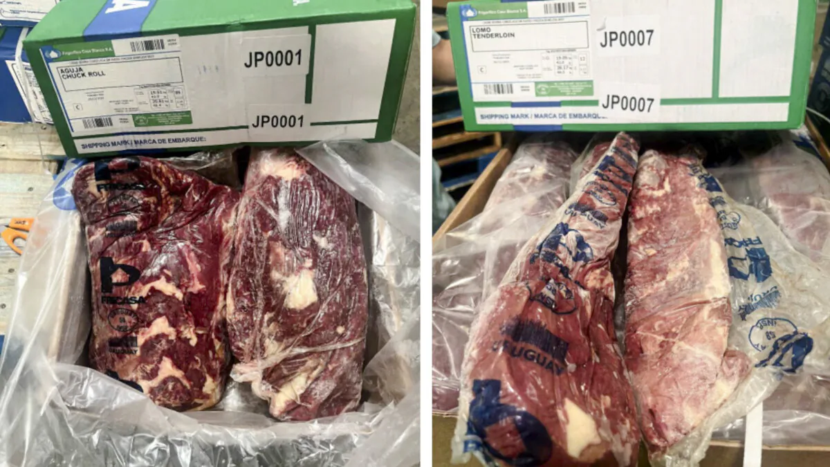 South American Meat Inc. is recalling various frozen raw beef products because they were not presented to the U.S. Department of Agriculture's Food Safety and Inspection Service for import reinspection. (Courtesy of U.S. Department of Agriculture's Food Safety and Inspection Service)