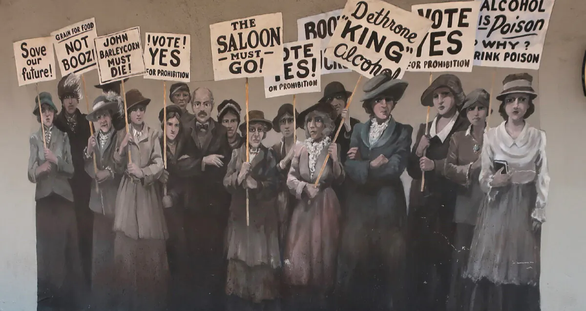 Protesters against "demon alcohol" during Prohibition are depicted at the Prohibition Museum in Savannah, Georgia. (Photo courtesy of Victor Block)