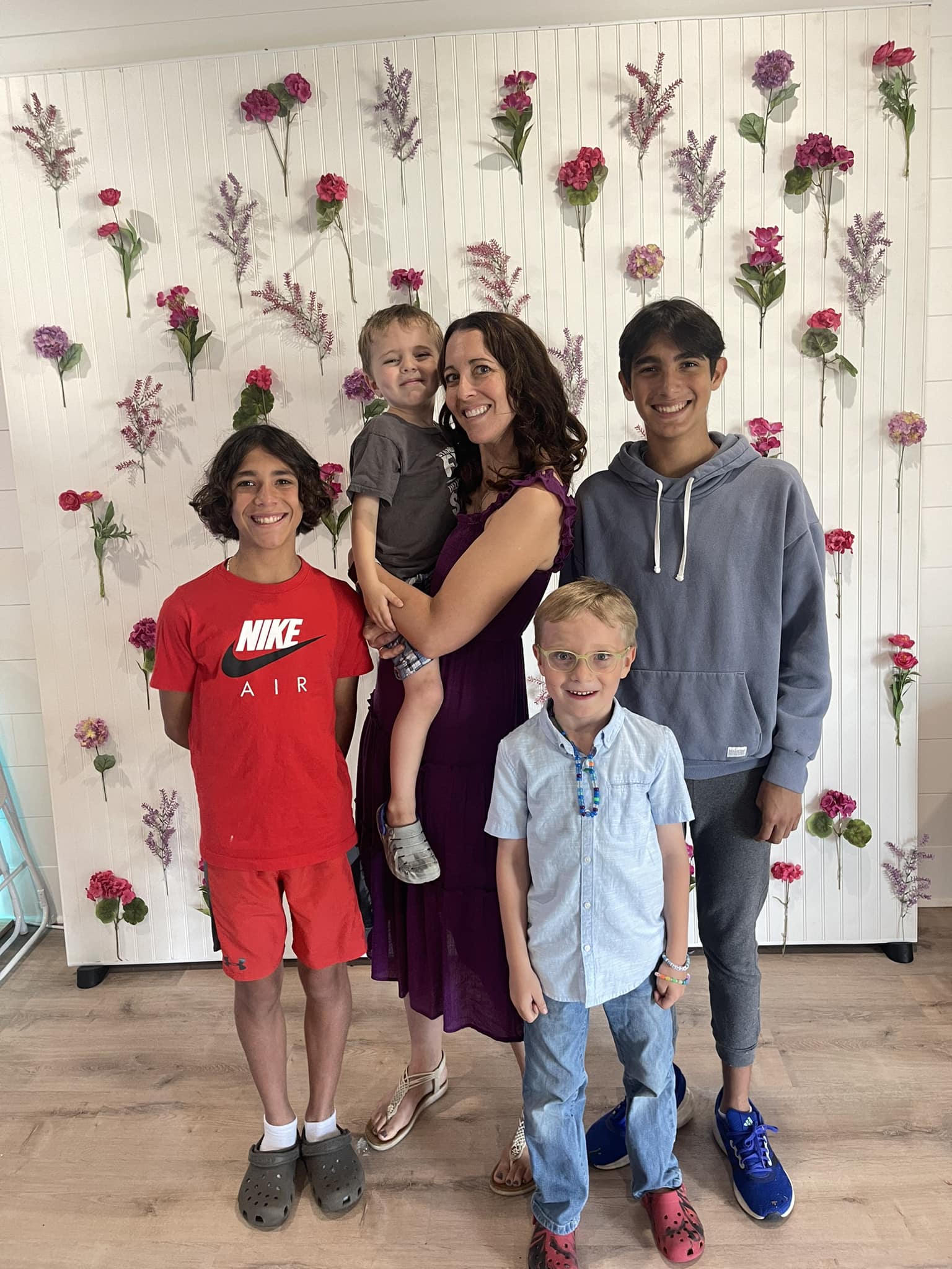 Ms. Reed with her four sons.