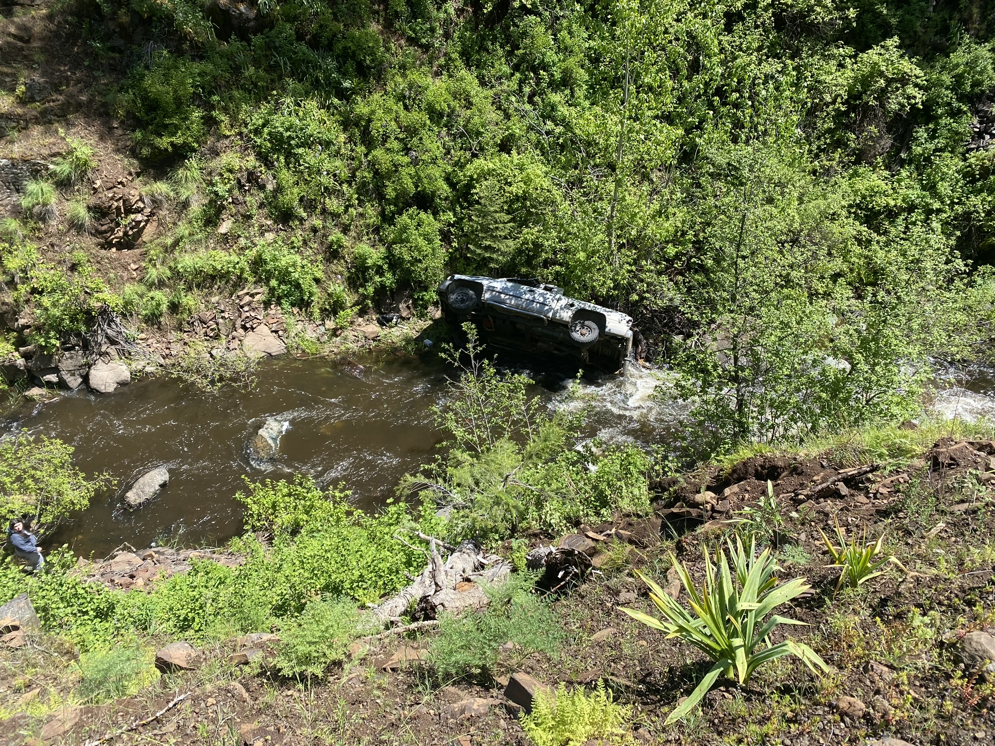 Mr. Garrett's vehicle at the crash scene. 
