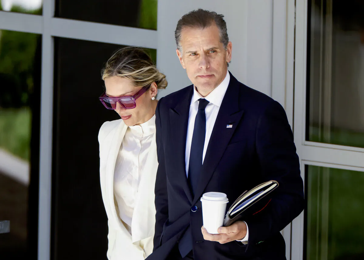 Hunter Biden and his wife, Melissa Cohen Biden, leave the J. Caleb Boggs Federal Building in Wilmington, Del., on June 7, 2024. (Kevin Dietsch/Getty Images)