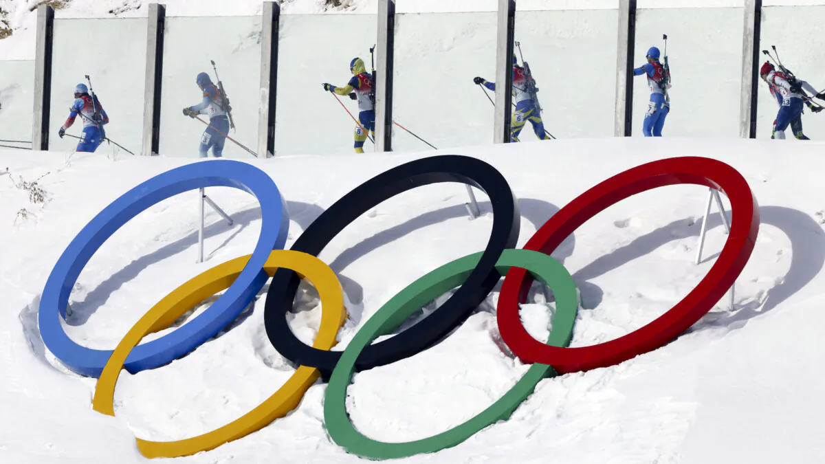 A general view during the Olympic Games 2022, Men's Biathlon Relay in Zhangjiakou, China, on Feb. 15, 2022. (Christophe Pallot/Agence Zoom/Getty Images)
