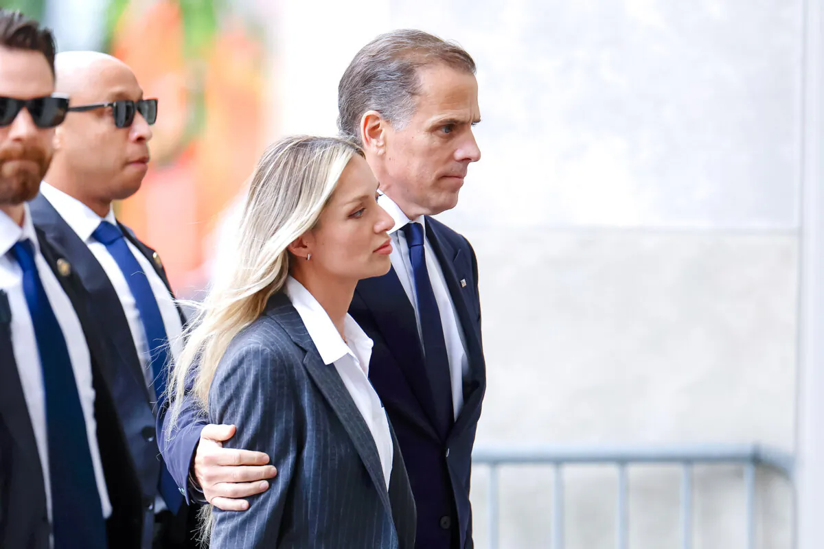 Hunter Biden, son of President Joe Biden, joined by his wife Melissa Cohen Biden, returns to court at the J. Caleb Boggs Federal Building in Wilmington, Del., on June 11, 2024. (Anna Moneymaker/Getty Images)