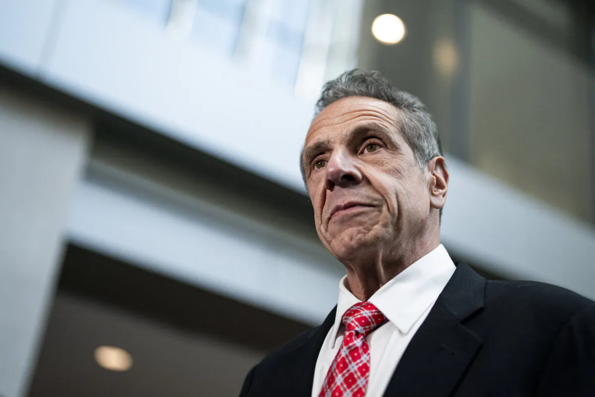 Former Gov. Andrew Cuomo following a closed-door interview with the House Oversight and Accountability Subcommittee on Coronavirus Pandemic on Capitol Hill, on June 11, 2024. (Al Drago/Getty Images)
