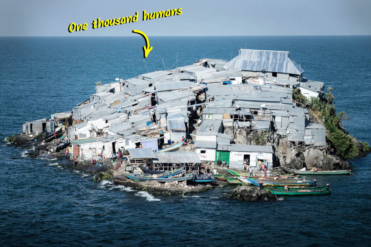 Migingo Island is one of the most populated islands on Earth. (Yasuyoshi Chiba/AFP via Getty Images)