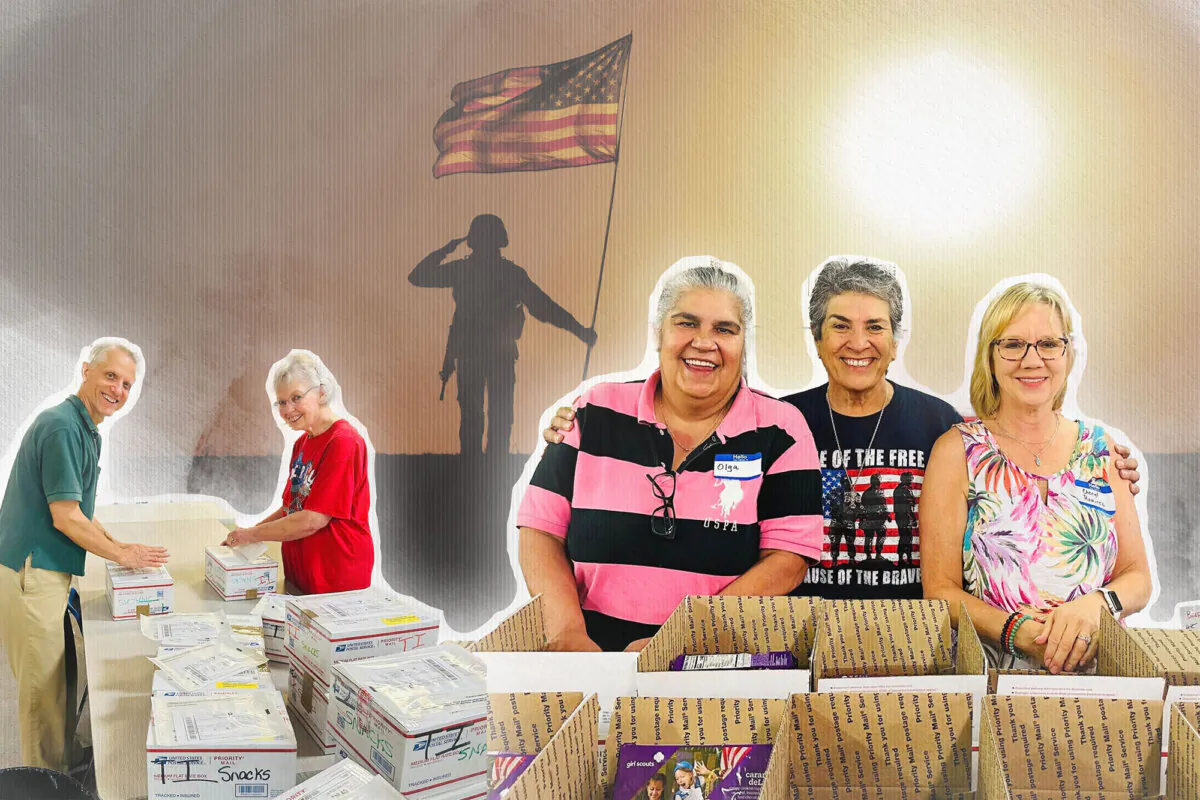 Founded by the mom of a U.S. Marine, the group Military Moms and Wives of Brazoria County sends care packages to U.S. troops stationed around the world. (Military Moms and Wives of Brazoria County; Getmilitaryphotos/Shutterstock)