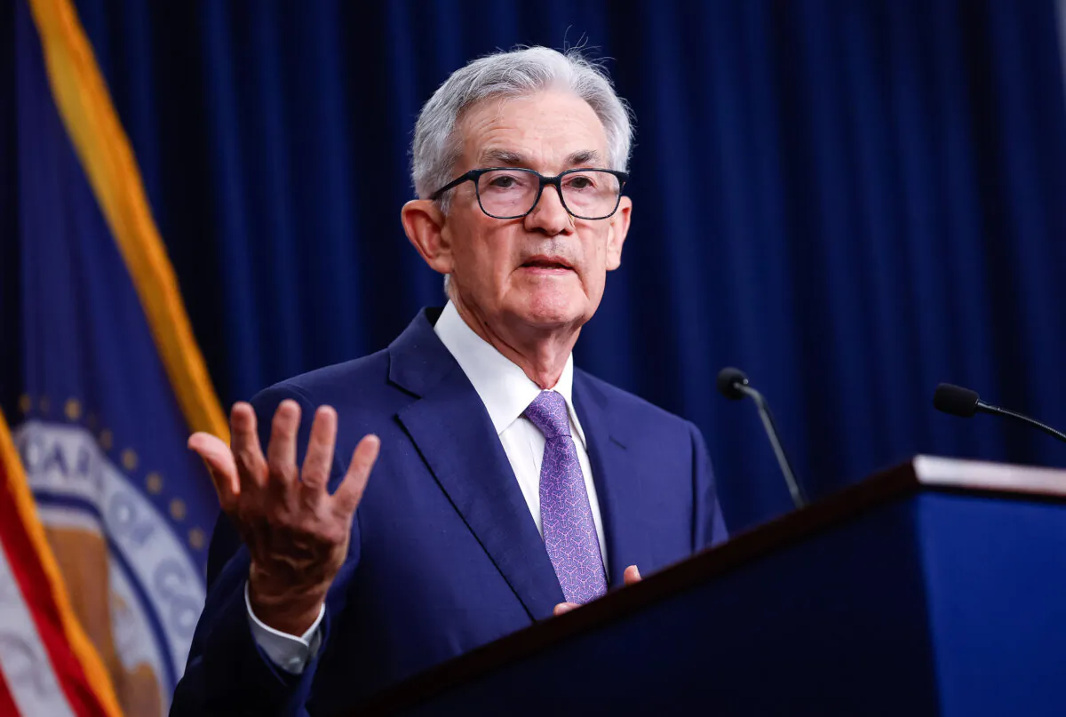 Federal Reserve Bank Chair Jerome Powell announces that interest rates will remain unchanged during a news conference at the Federal Reserve's William McChesney Martin building in Washington on June 12, 2024. (Kevin Dietsch/Getty Images)