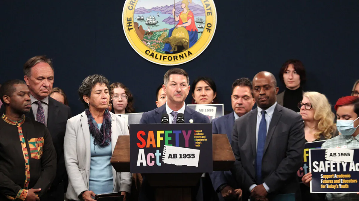 Assemblymember Chris Ward introduces AB 1955 in Sacramento, Calif., on May 22, 2024. (Assemblymember Chris Ward)