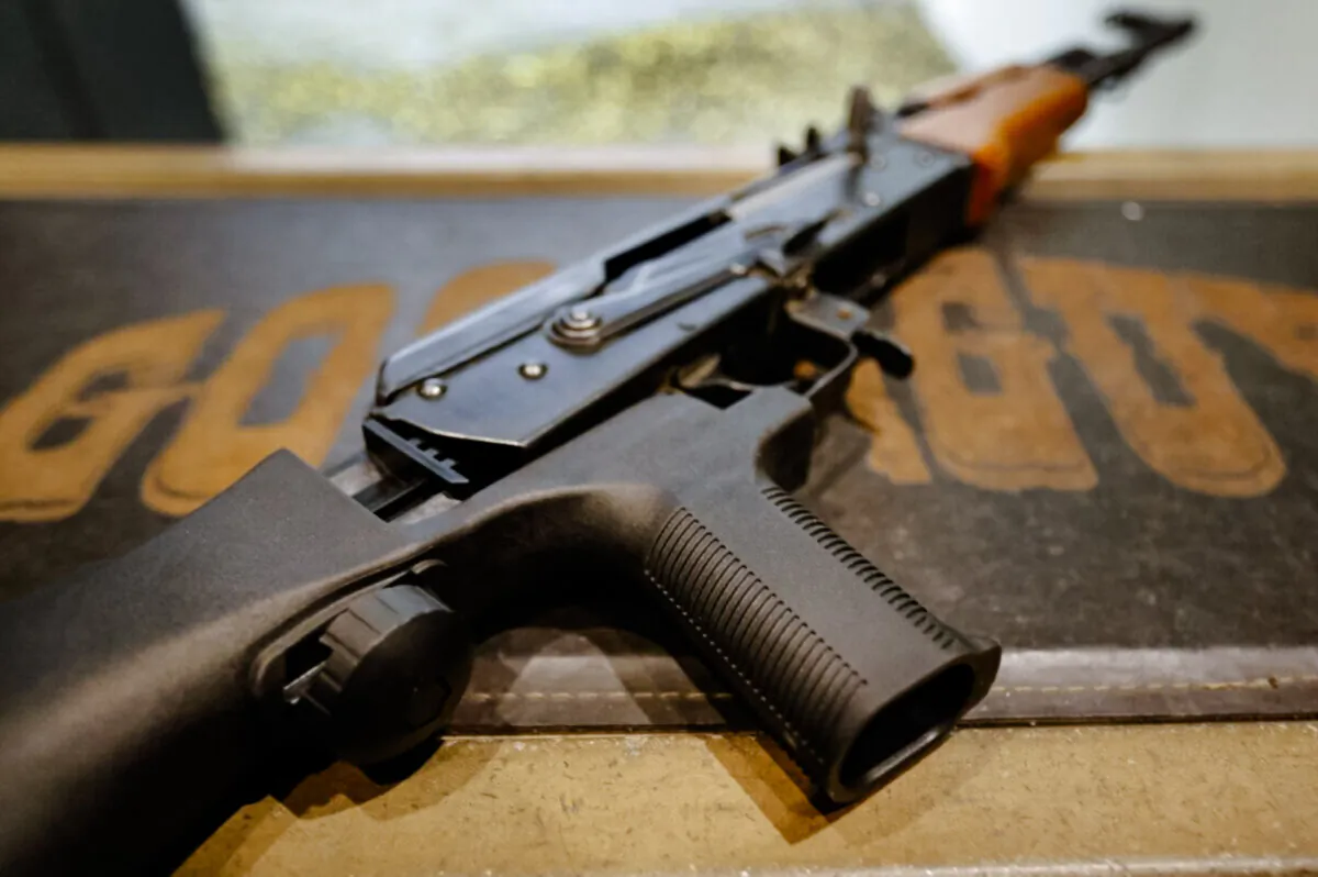 A bump stock on an AK-47 at Good Guys Gun and Range in Orem, Utah, on Feb. 21, 2018. (George Frey/Getty Images)
