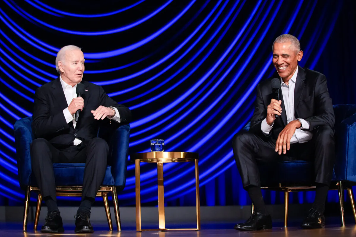 President Joe Biden speaks at a campaign event with former President Barack Obama at the Peacock Theater in Los Angeles on June 15, 2024. (Alex BrandonAP Photo)