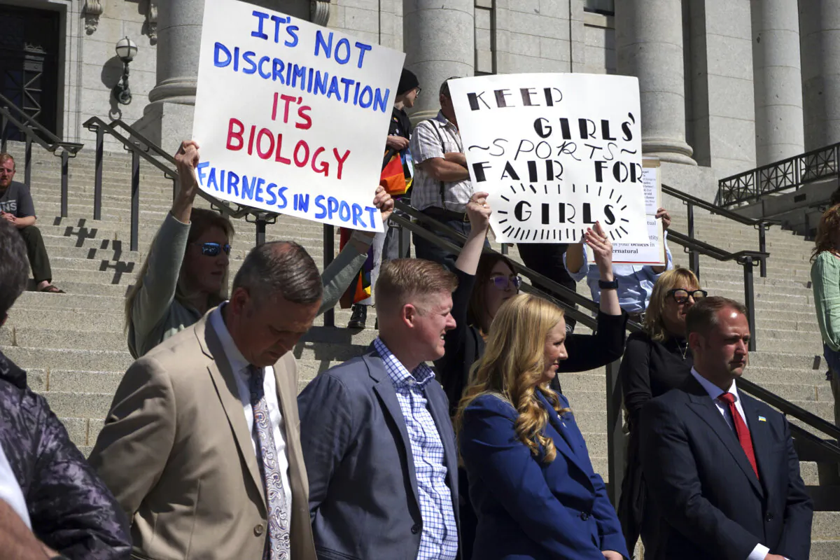 Lawmakers listen as parents speak about the prospect of their children competing against transgender athletes in school sports at the Utah State Capitol in Salt Lake City on March 25, 2022. (Samuel Metz/AP Photo)