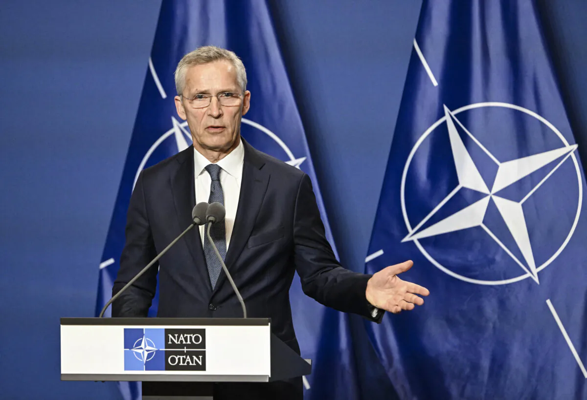NATO Secretary General Jens Stoltenberg speaks in Budapest, Hungary, on June 12, 2024. (Attila KISBENEDEK / AFP)