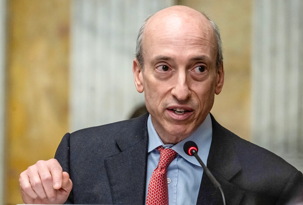 Gary Gensler, chairperson of U.S. Securities and Exchange Commission, speaks during an open session of the Financial Stability Oversight Council at the Treasury Department in Washington on May 10, 2024. (Andrew Caballero-Reynolds/AFP via Getty Images)