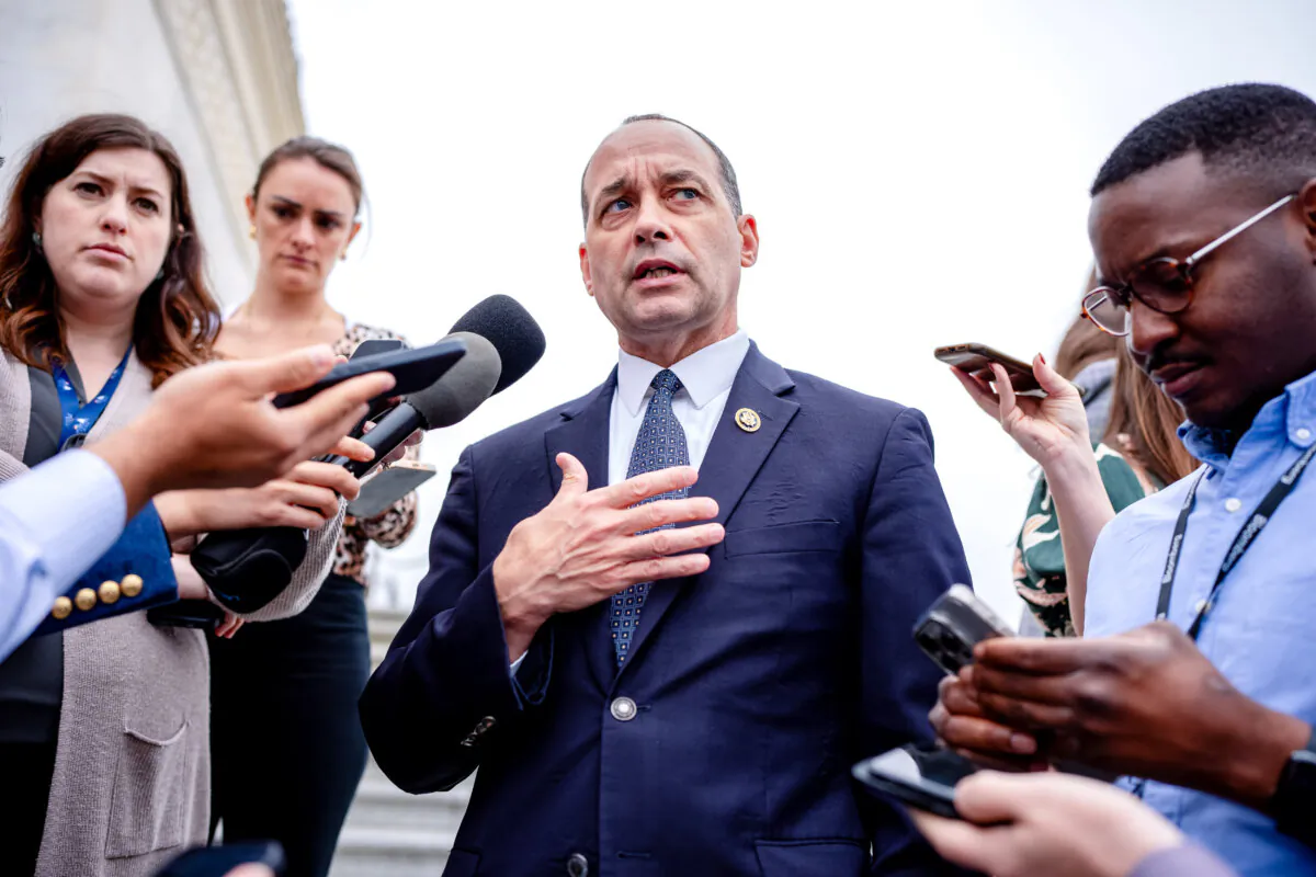 Rep. Bob Good (C) speaks to reporters on Capitol Hill, on April 19, 2024. (Andrew Harnik/Getty Images)