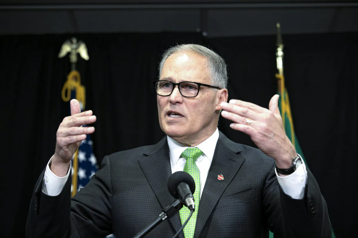 Washington Gov. Jay Inslee in Seattle on March 11, 2020. (John Moore/Getty Images)