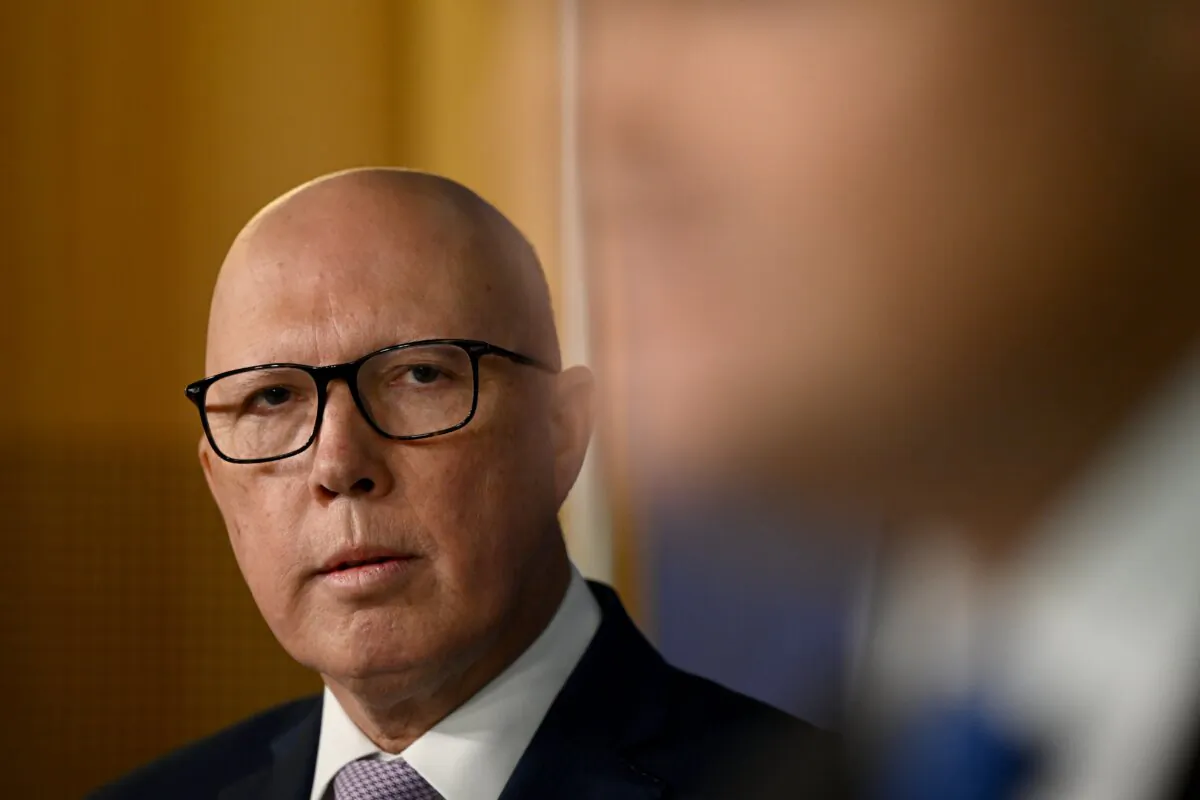 Australian Opposition Leader Peter Dutton unveils details of proposed nuclear energy plan during a press conference at the Commonwealth Parliamentary Offices in Sydney, Australia on June 19, 2024. (AAP Image/Bianca De Marchi)