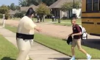 Big Bro Greets His Younger Sibling in Different Costumes Every Day