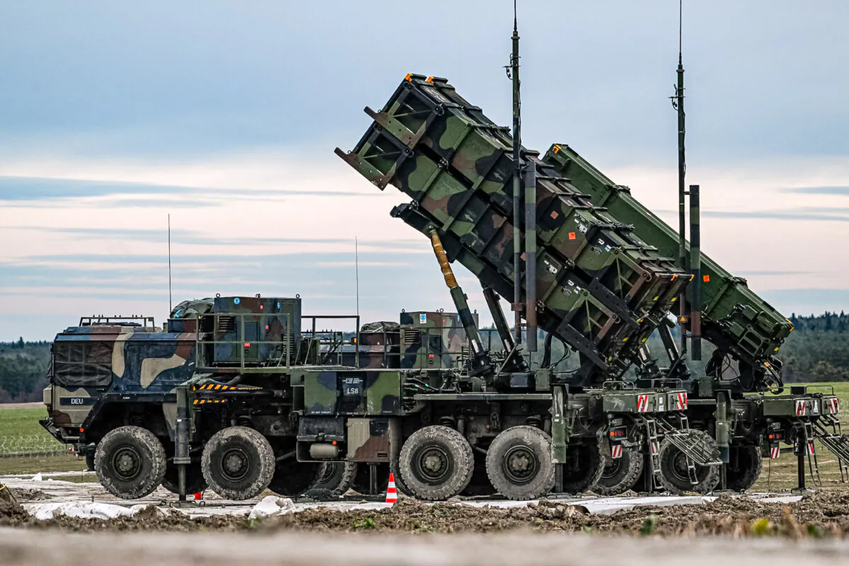 Patriot launchers modules mounted on M983 HEMTT part of the U.S. MIM-104 Patriot surface-to-air missile system are pictured in Zamosc, Poland, on Feb. 18, 2023. (Omar Marques/Getty Images)