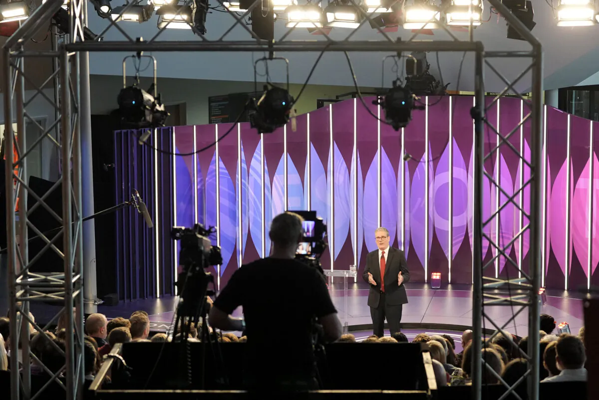 Labour leader Sir Keir Starmer speaking during a BBC "Question Time Leaders' Special" in York, England, on June 20, 2024. (Stefan Rousseau/PA)