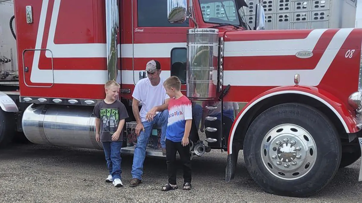 The body of an Iowa trucker who went missing just before Thanksgiving has been found, according to his wife. The Iowa Department of Public Safety said Wednesday, April 25, 2024, that a body was found in a farm field near where David Schultz's semi was found parking on a two-lane highway. (Family photo via AP)