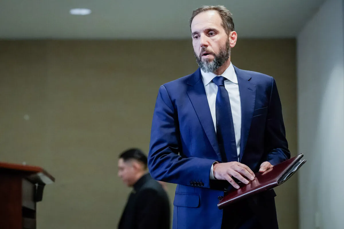 Special counsel Jack Smith arrives to deliver remarks on a recently unsealed indictment including four felony counts against former President Donald Trump in Washington on Aug. 1, 2023. (Drew Angerer/Getty Images)