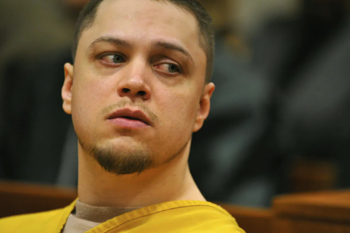 Defendant Joshua Wade appears in Alaska state court as he was sentenced for killing Della Brown and Mindy Schloss, in Achorage, Alaska, on Feb. 17, 2010. (Marc Lester/Anchorage Daily News via AP)