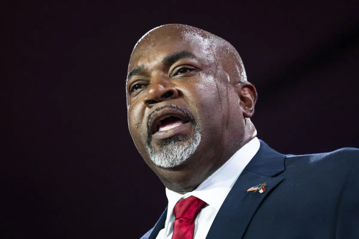 North Carolina Lt. Gov. Mark Robinson speaks at the 2024 Road to Majority Conference in Washington on June 21, 2024. (Madalina Vasiliu/The Epoch Times)