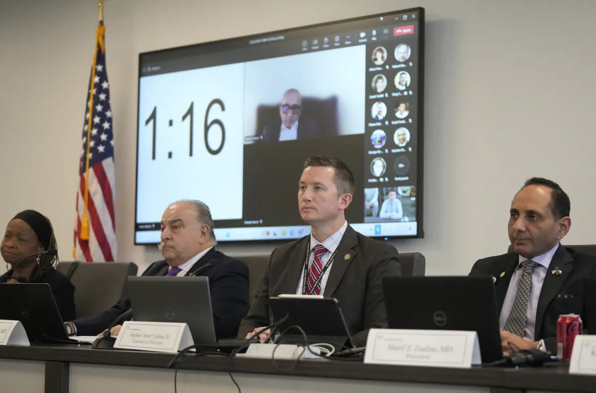 Members of the Texas Medical Board listen to public comments during a meeting to discuss guidance around medical exceptions to the state's abortion laws in Austin, Texas, on March 22, 2024. (Jay Janner/Austin American-Statesman via AP, File)