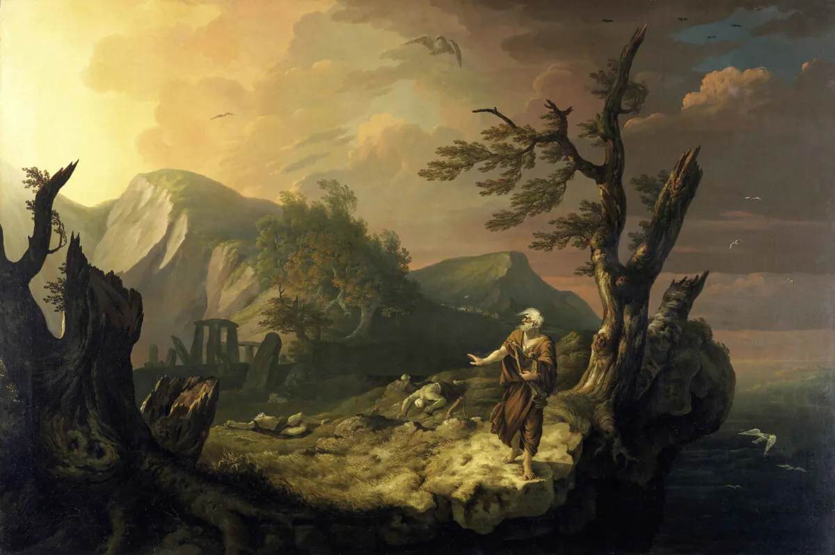 "The Bard," 1774, by Thomas Jones. Amgueddfa Cymru, National Museum Wales, Cardiff. (Public Domain)