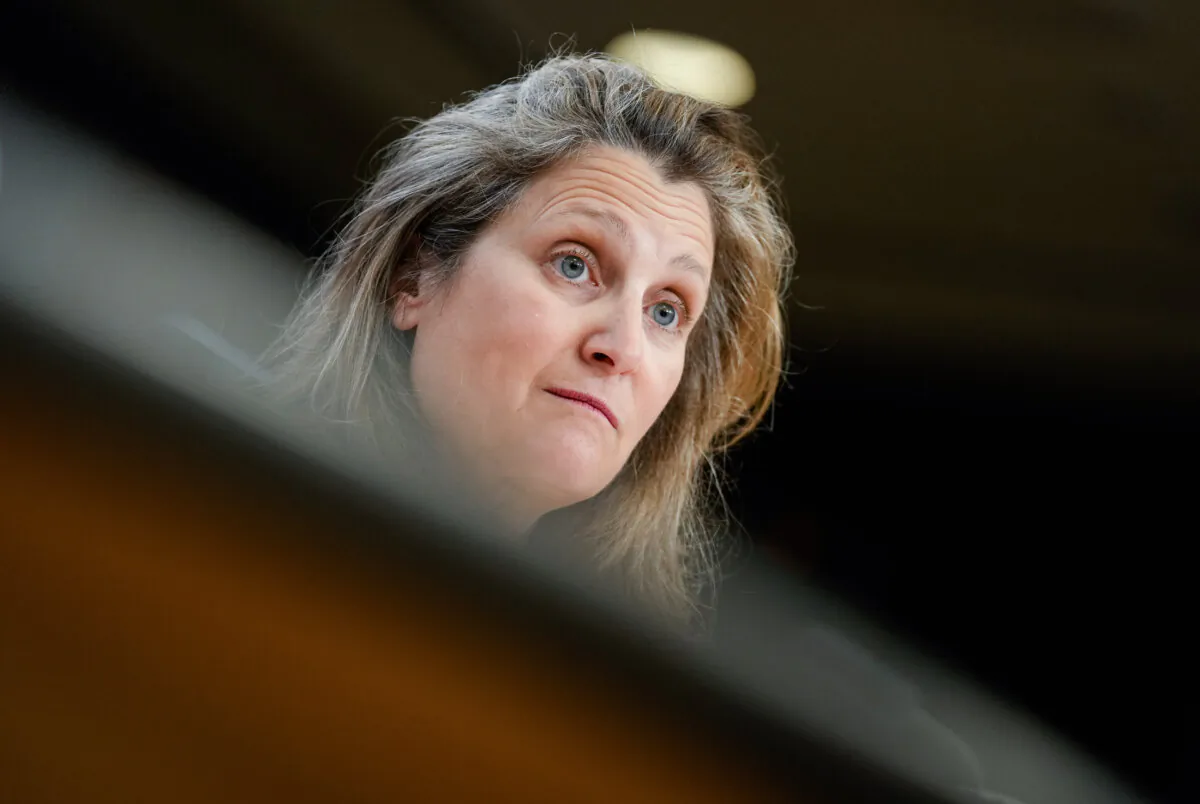 Deputy Prime Minister and Minister of Finance Chrystia Freeland is seen during a news conference, Tuesday, June 4, 2024 in Ottawa. THE CANADIAN PRESS/Adrian Wyld
