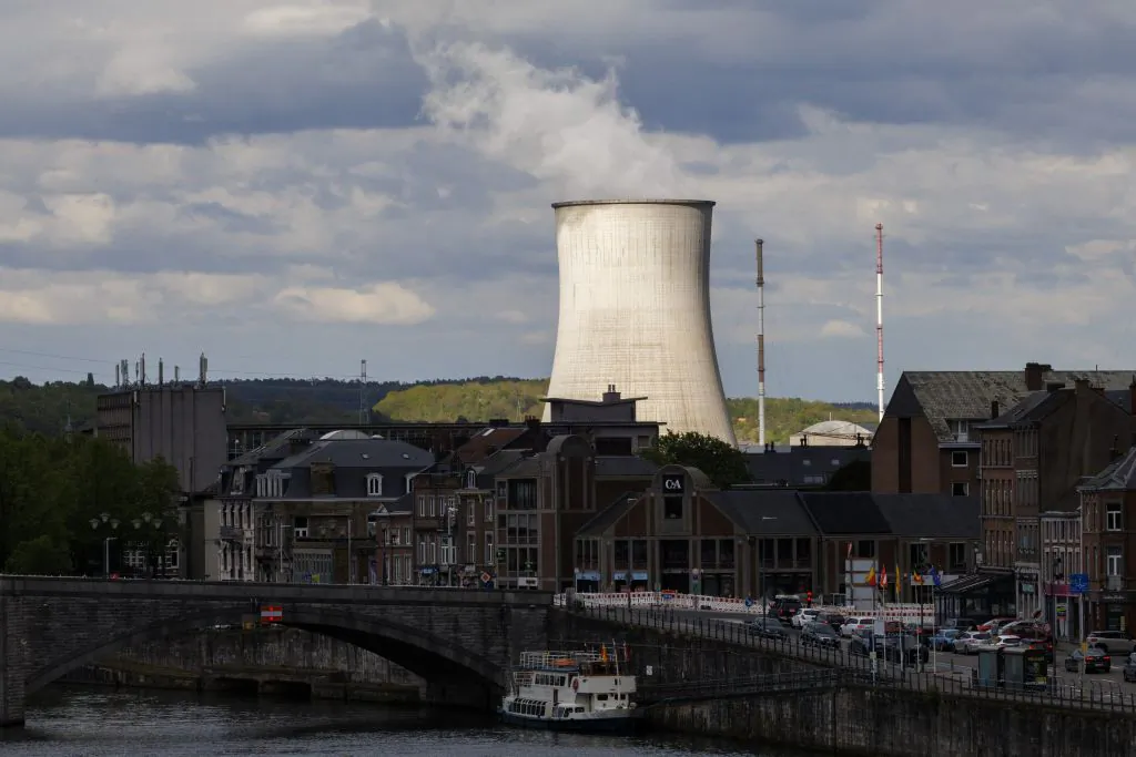 Thi sphotograph taken on April 27, 2024, shows the Tihange nuclear plant from a cable car, in Huy. (Photo by NICOLAS MAETERLINCK / Belga / AFP) / Belgium OUT (Photo by NICOLAS MAETERLINCK/Belga/AFP via Getty Images)
