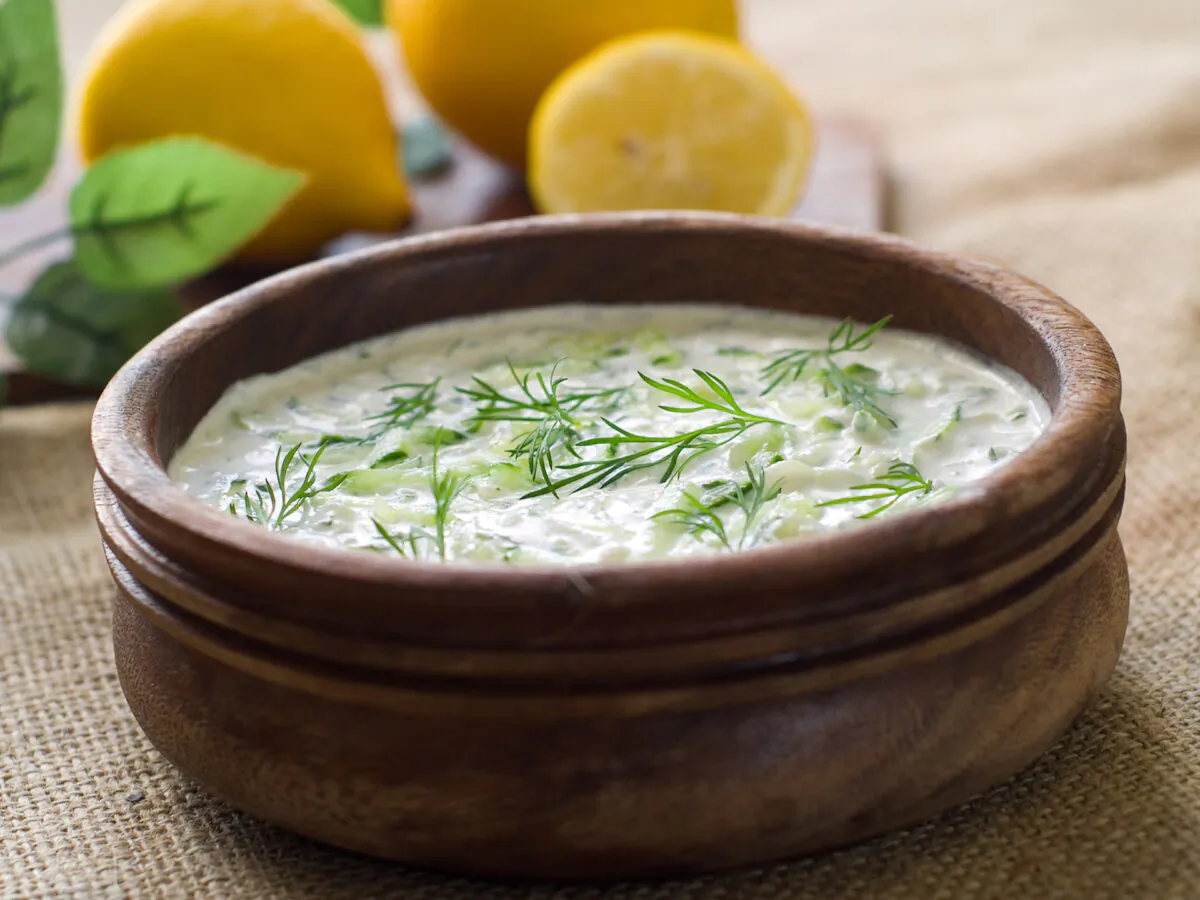 Traditional Tzatziki dip, made with yogurt or sour cream. (Dreamstime/TNS)