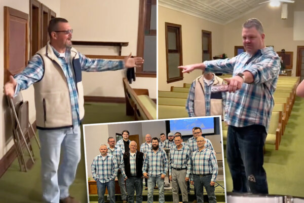 Women Orchestrate Matching Shirt Prank for Their Husbands at Church Service—Their Reactions Are Hilarious
