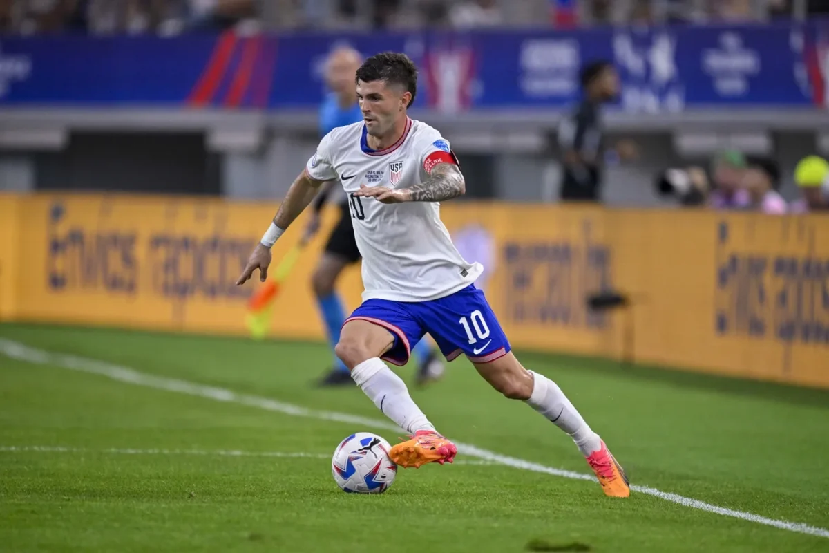 United States forward Christian Pulisic (10) in action during the game between the United States and Bolivia in a 2024 Copa America match at AT&T Stadium in Arlington, Texas, on June 23, 2024. (Jerome Miron/USA TODAY Sports via Field Level Media)