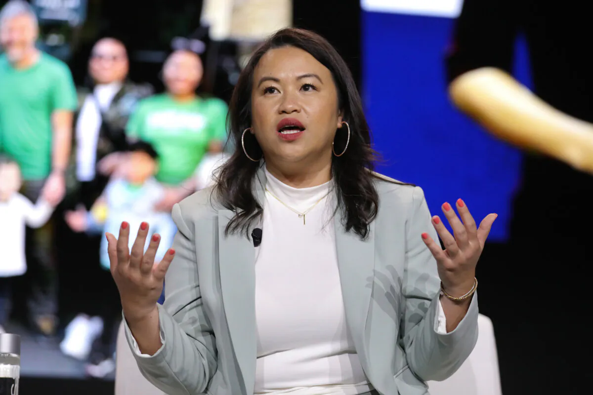Oakland Mayor Sheng Thao speaks onstage at the TAAF Heritage Month Summit at The Glasshouse in New York City on May 2, 2024. (JP Yim/Getty Images for The Asian American Foundation)