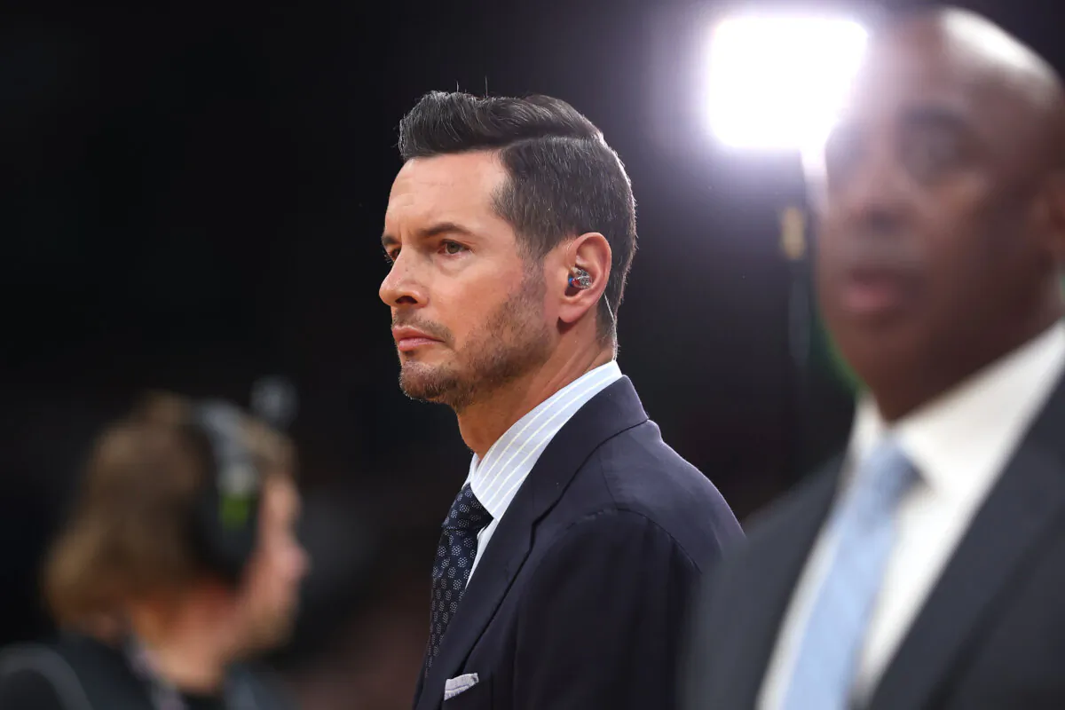 JJ Redick prior to Game 2 of the 2024 NBA Finals between the Boston Celtics and Dallas Mavericks at TD Garden in Boston on June 9, 2024. (Maddie Meyer/Getty Images)