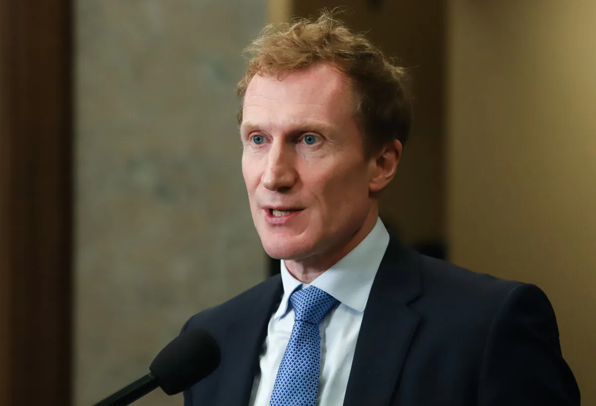 Immigration, Refugees, and Citizenship Minister Marc Miller speaks in the Foyer of the House of Commons before Question Period on Parliament Hill in Ottawa on June 12, 2024. (The Canadian Press/ Patrick Doyle)