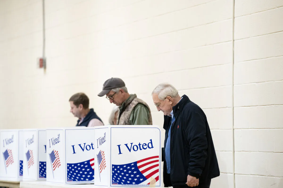 People vote during the South Carolina Republican presidential primary at Kilbourne Baptist Church in Columbia, S.C. on Feb. 24, 2024. (Sean Rayford/Getty Images)