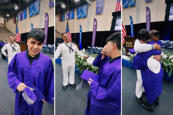 VIDEO: Navy Dad Flies for 17 Hours to Surprise Son at His High School Graduation