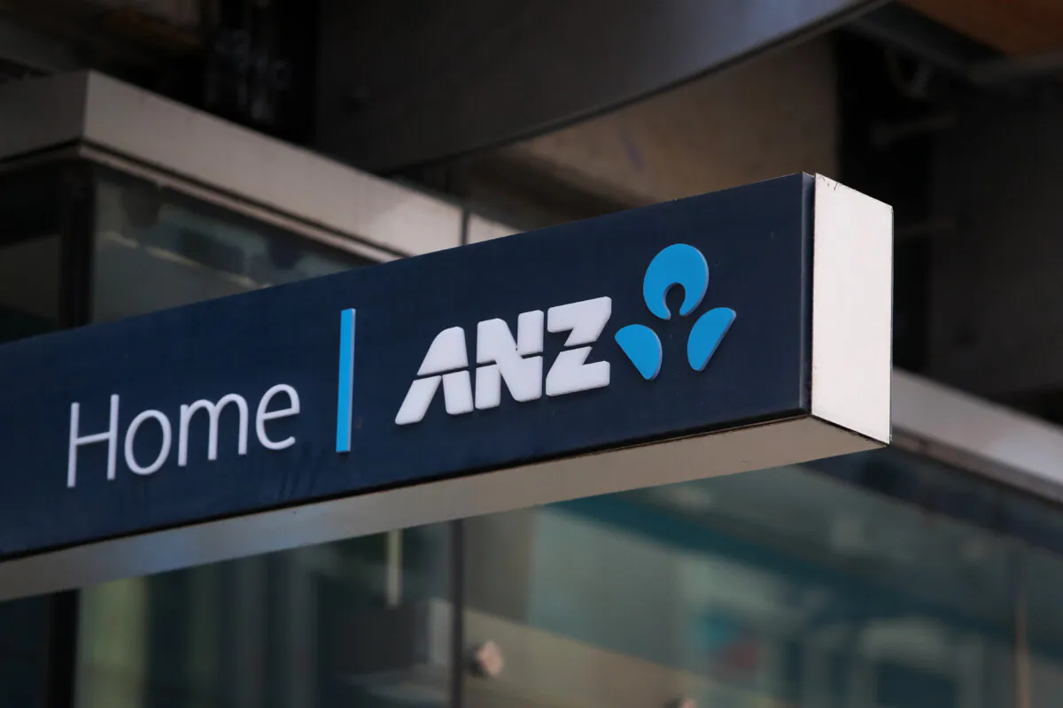 Signage for Australia and New Zealand Banking Group Ltd. (ANZ) is seen at a branch in Sydney, Australia on Feb. 26, 2024. (Lisa Maree Williams/Getty Images)