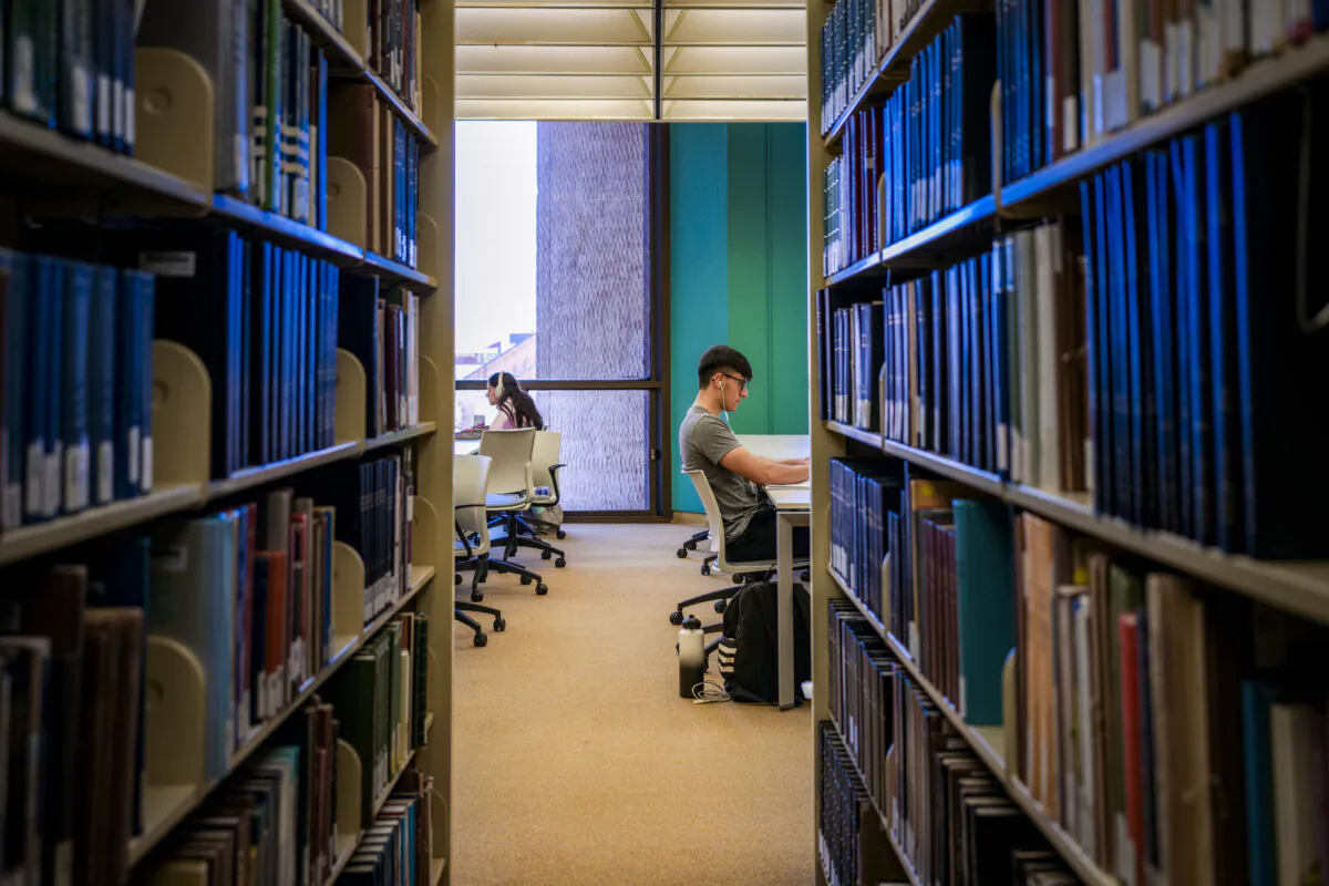 Students study in the Perry-Castañeda Library at the University of Texas at Austin in Austin, Texas, on Feb. 22, 2024. (Brandon Bell/Getty Images)